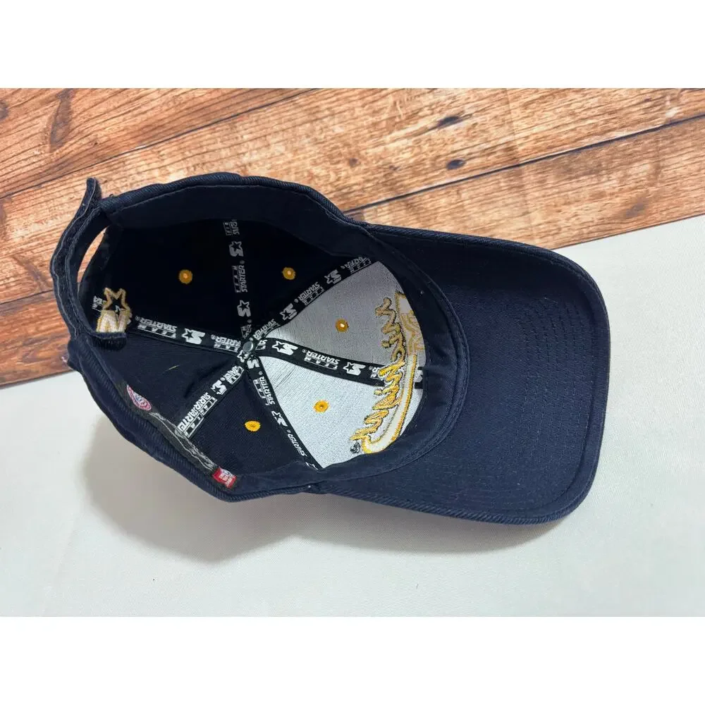 Vintage Y2K Michigan Wolverines Blue Starter Snapback Hat Go Blue